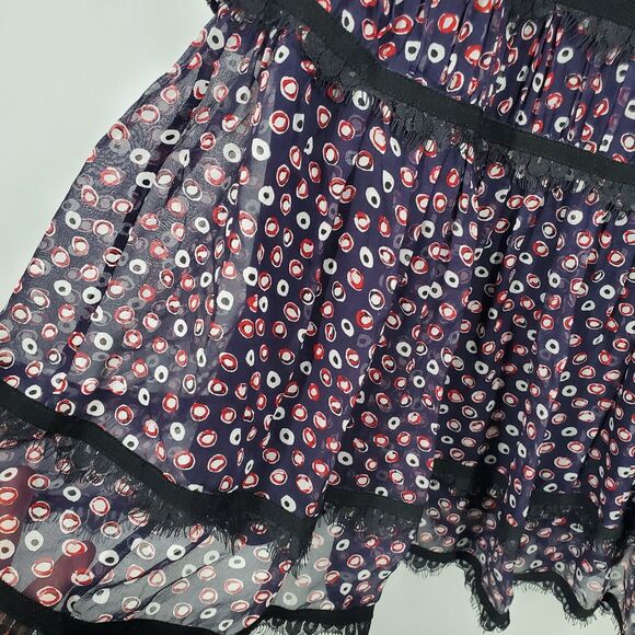 DVF Diane Von Furstenberg 0 Jamie Silk Blend Long Sleeve Cocktail Tiered Dress - Picture 4 of 12